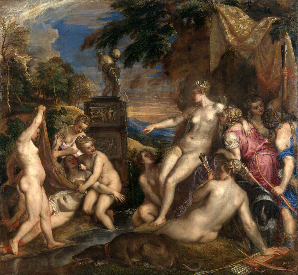 Diana and Callisto by Titian in the National Gallery in London
